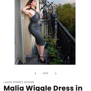 Pin up couture Malia Wiggle Dress silver lurex pinup dress XL NWOT perfect VLV